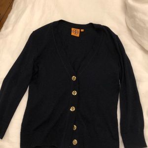 Tory Burch Navy Wool Cardigan